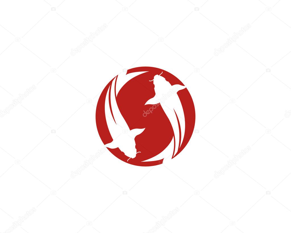 Koi fish logo vector icon template