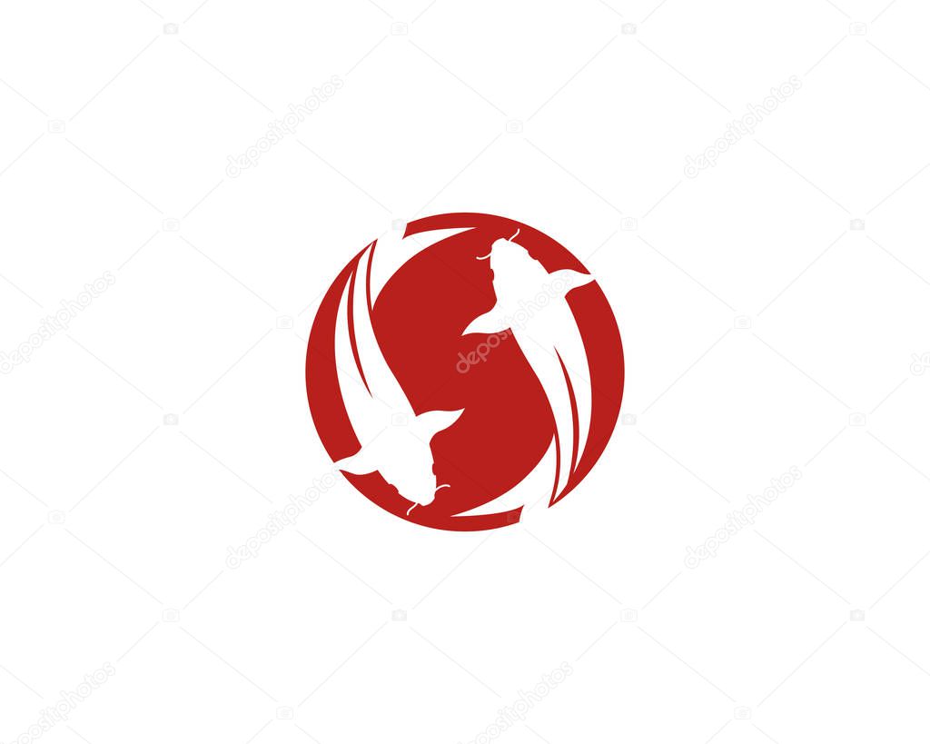 Koi fish logo vector icon