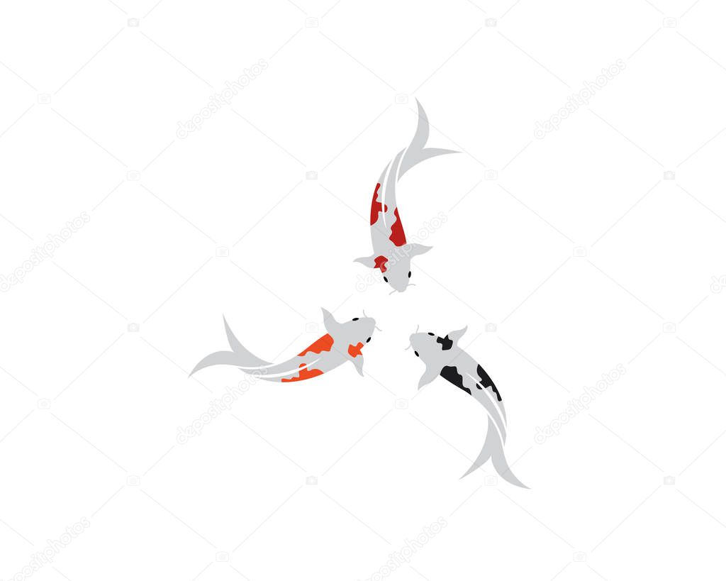 Koi fish logo vector icon template