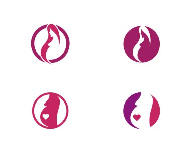 kadın hamile logo vektör simgesi 