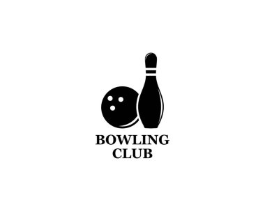 Vektör bowling logoları, bowling logosu amblemler ve bowling lo seti