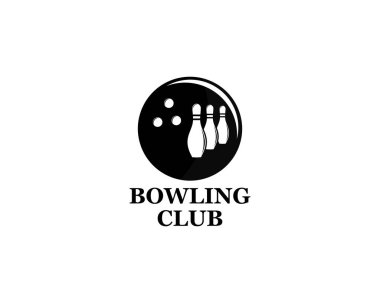 Vektör bowling logoları, bowling logosu amblemler ve bowling lo seti