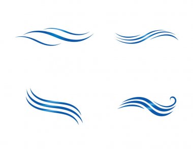 Su dalgası Logo şablonu. vektör simge illüstrasyon
