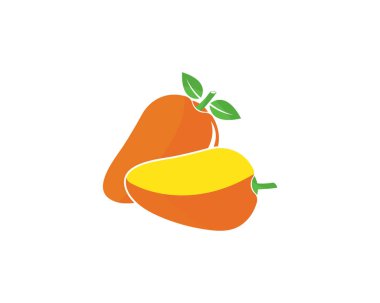 Mango düz stil. Mango vektör logosu.