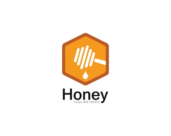 Honey logo mall design vektor, emblem, designkoncept — Stock vektor