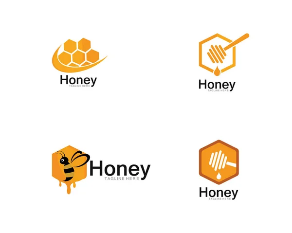 Honey Logo Template Design Vetor, Emblema, Conceito de Design —  Vetores de Stock