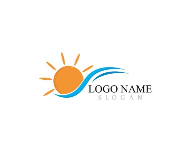 Güneş logosu simge vektör illüstrasyon