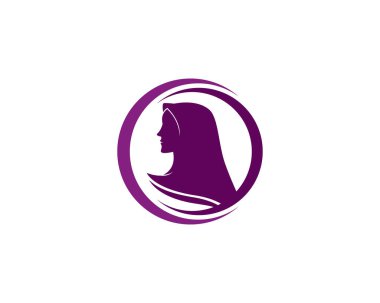 Muslimah hijab Logo şablon vektör illüstrasyon