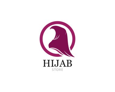Muslimah hijab Logo şablon vektör illüstrasyon