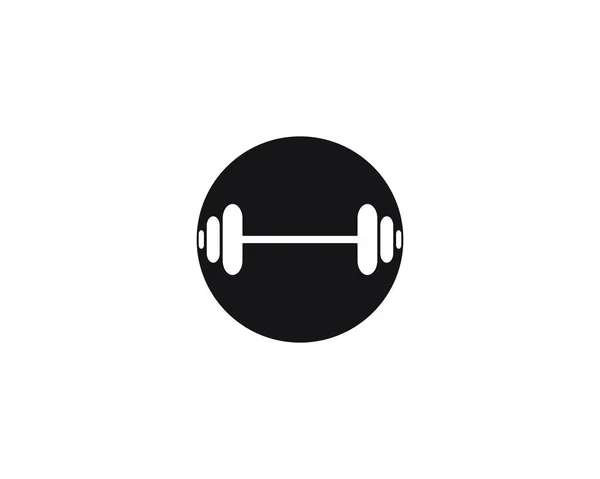 Barbel, Dumbbell siłownia Icon logo szablon siłownia odznaka, fitness logo — Wektor stockowy