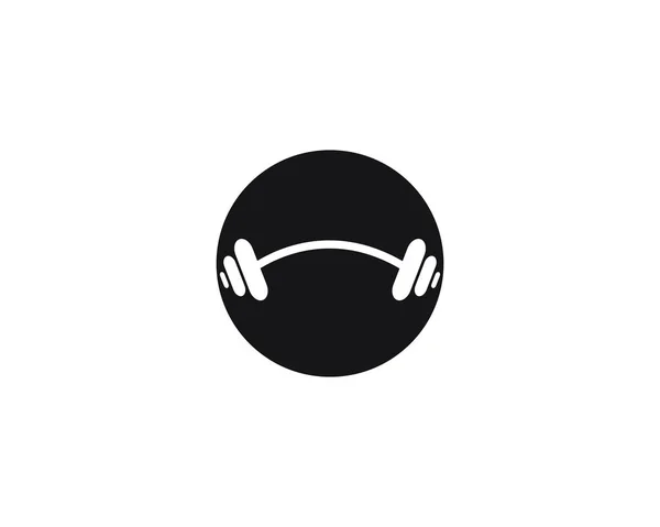 Barbel, gabarit de logo d'icône de gymnase d'haltère Insigne de gymnase, logo de forme physique — Image vectorielle