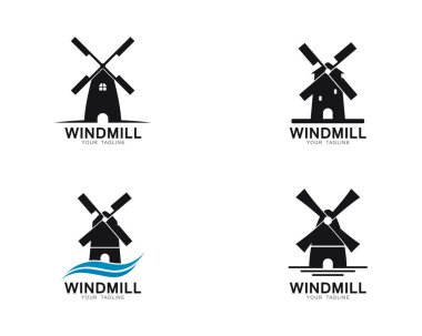 Windmill logo şablon vektör resimleme