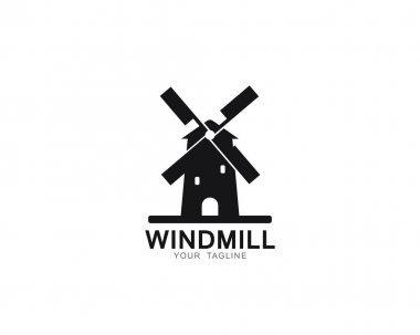 Windmill logo şablon vektör resimleme