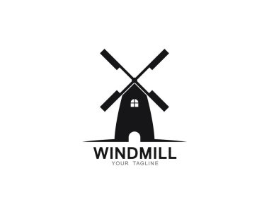 Windmill logo şablon vektör resimleme