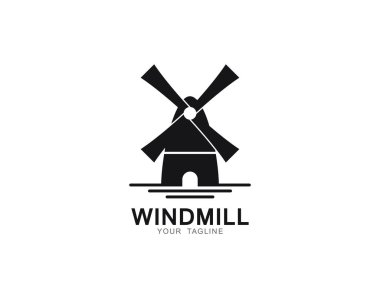 Windmill logo şablon vektör resimleme