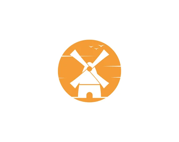 Windmill logo template vector icon illustration — Stock vektor