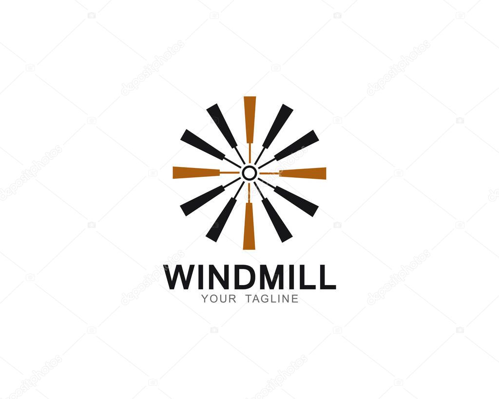 Windmill logo template vector icon illustration