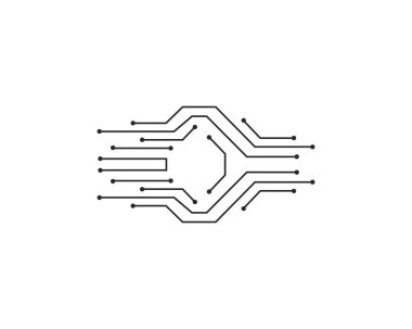 devre teknoloji Logo vektör şablon simge
