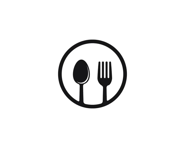 Logo de tenedor y cuchara — Vector de stock