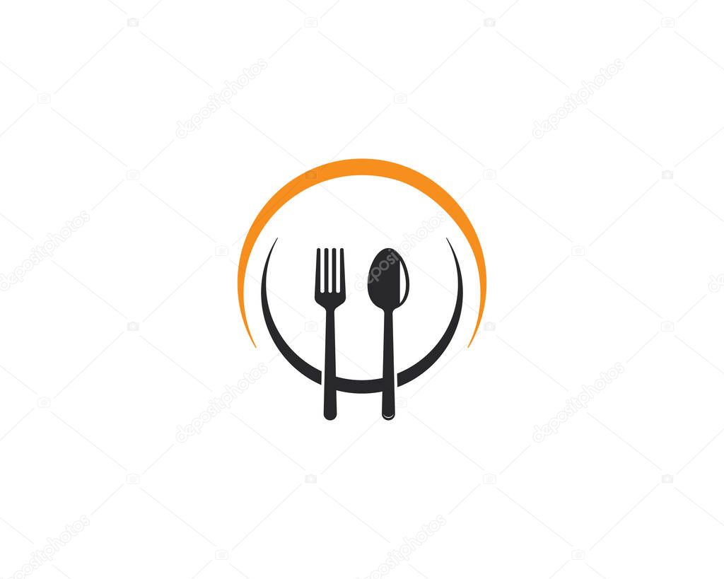 Fork and spoon logo template