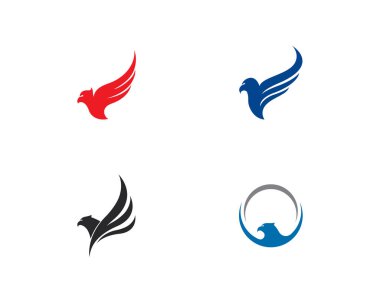 Falcon Eagle Bird logo şablon vektörü
