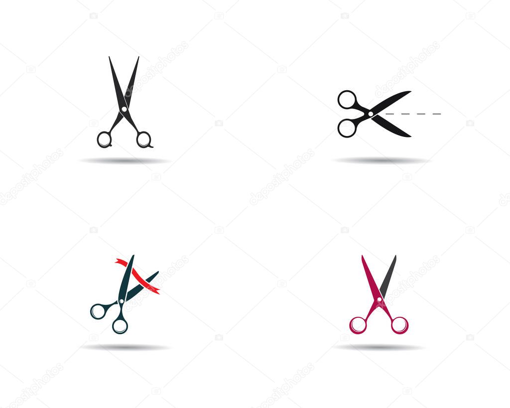 Scissors logo vector icon 