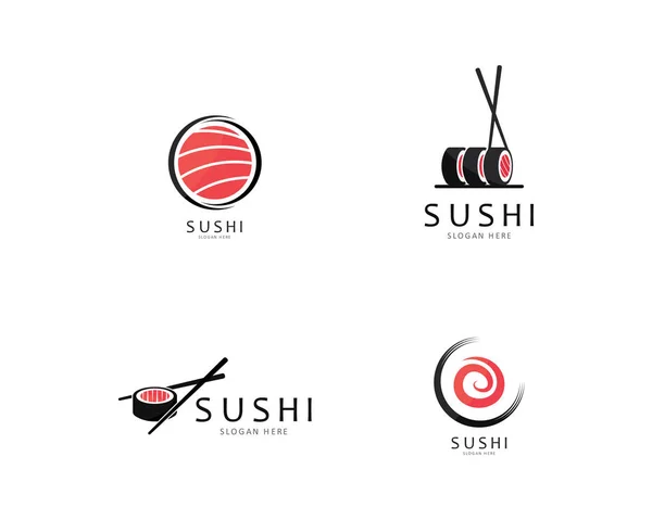 Ikona vektoru předlohy s logem sushi pro japonské pokrmy — Stockový vektor