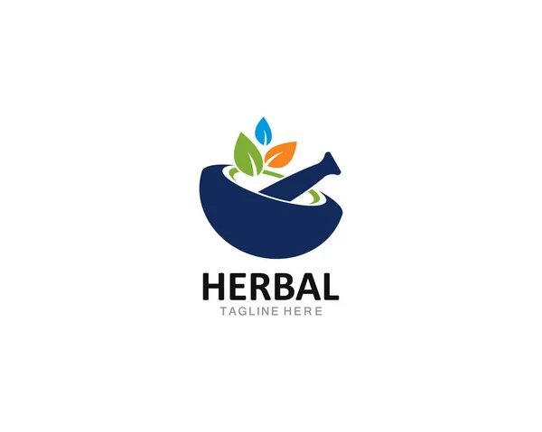 Herbal logo template vector icon — Stock Vector