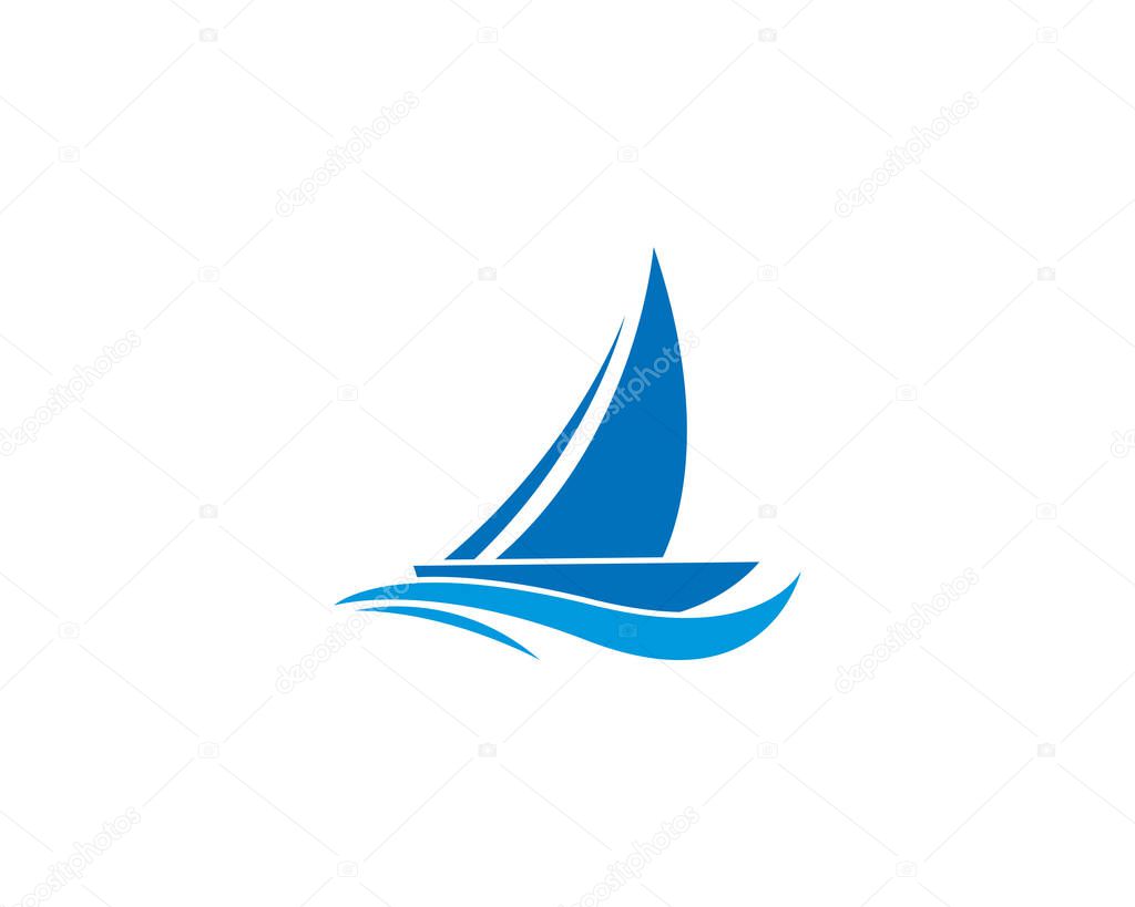 sailing logo vector icon 