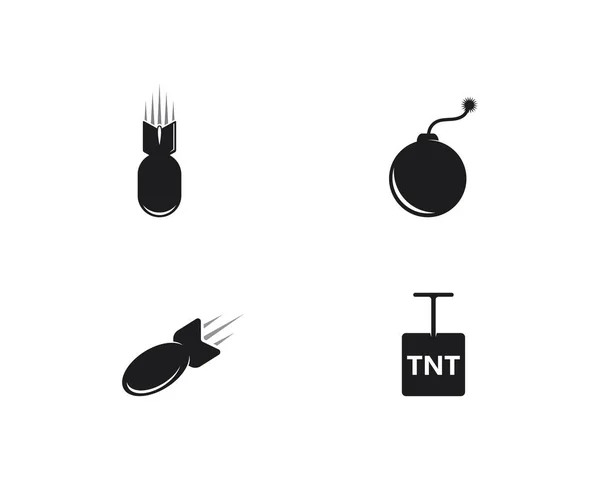 シンプルな爆弾ロゴベクトルアイコンのイラスト — ストックベクタ
