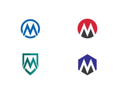 M harfi Logo şablonu vektör 