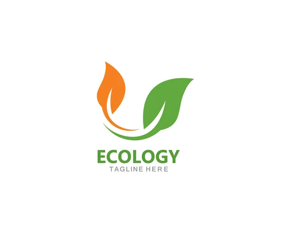 Logos of green leaf ecology nature element vector — Stock Vector