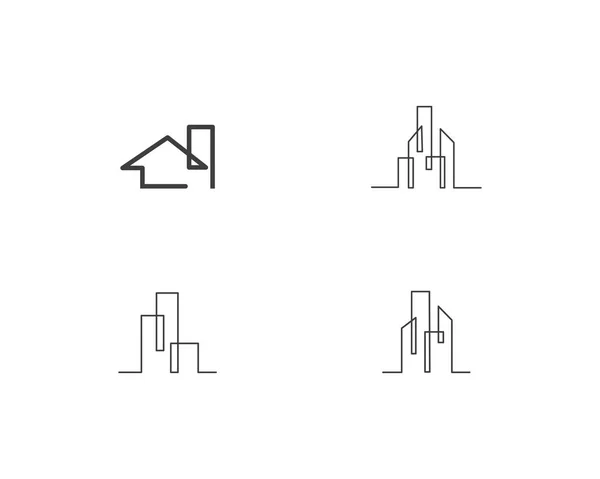 Soins à domicile et illustration vectorielle d'icône de logo de bâtiment — Image vectorielle