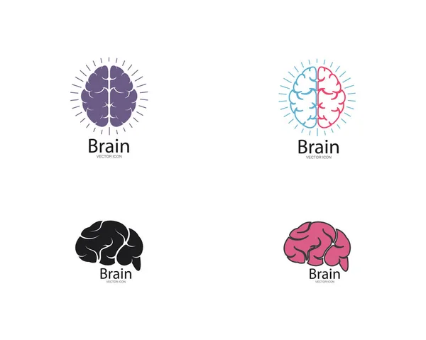 Logo del cerebro Plantilla vector icono ilustración — Vector de stock