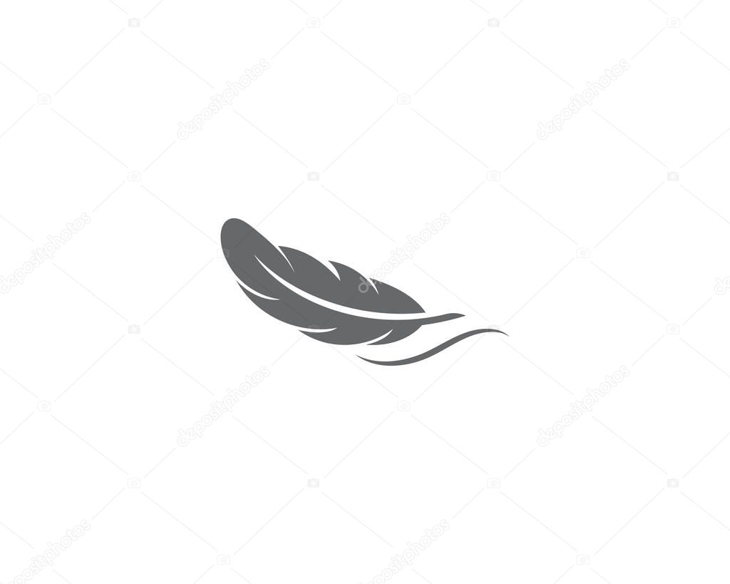 Feather logo template vector icon design