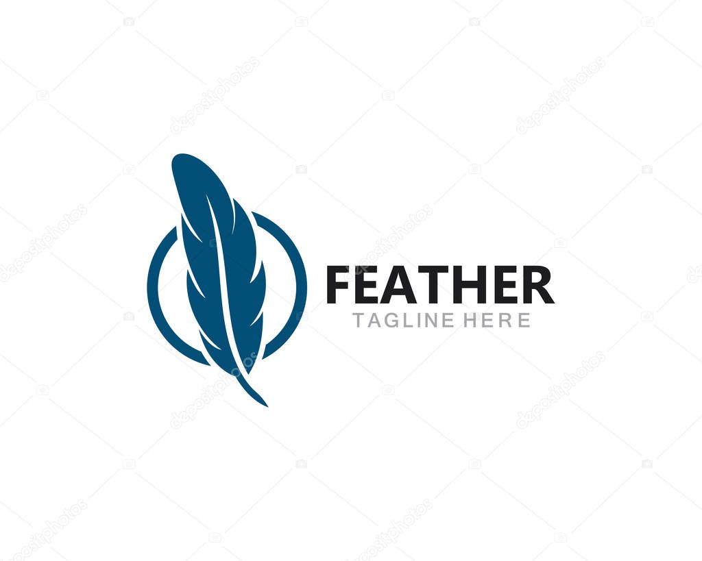 Feather logo template vector icon design