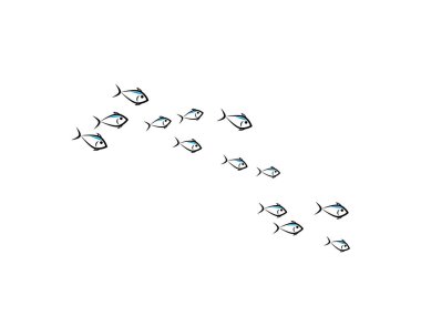 Soyut balık arka plan set vektör şablon