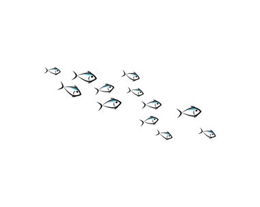 Soyut balık arka plan set vektör şablon