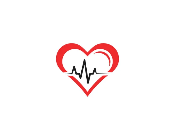 Amor ícone logotipo linha de pulso —  Vetores de Stock