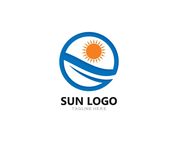 Sol logotipo ícone vetor ilustração —  Vetores de Stock