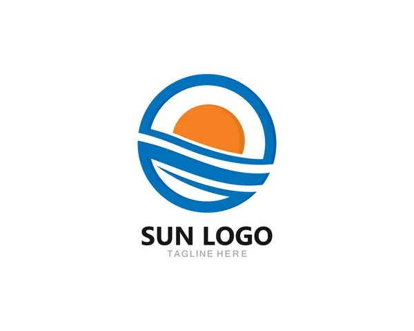 Sol logotipo ícone vetor ilustração —  Vetores de Stock