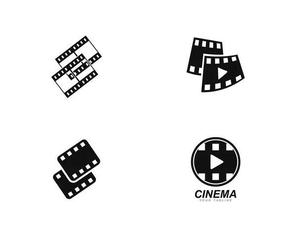 Modelo de ilustração de vetor de ícone de filme abstrato — Vetor de Stock