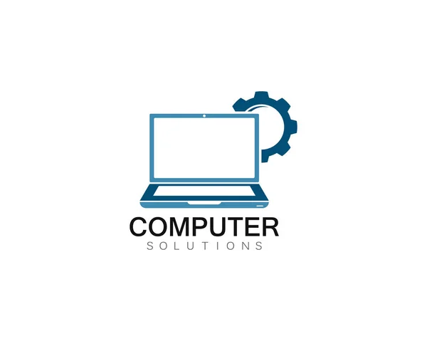 Векторный компьютер и ноутбук ремонт логотипа иконка иллюстрации — стоковый вектор