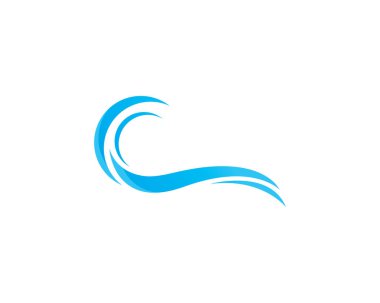 Su Dalgası Simgesi Logo Şablonu vektör illüstrasyon