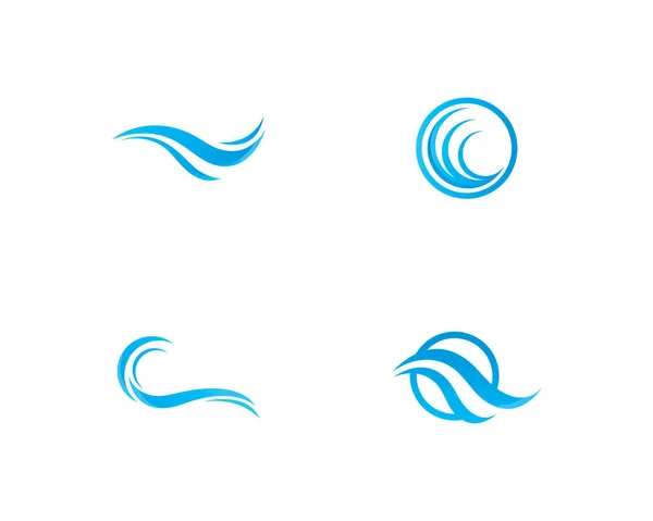Ícone de onda de água Ilustração do vetor do modelo do logotipo —  Vetores de Stock