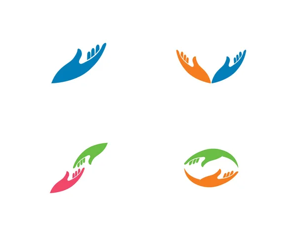 Ręczna pielęgnacja logo szablon wektor ikona ilustracja — Wektor stockowy