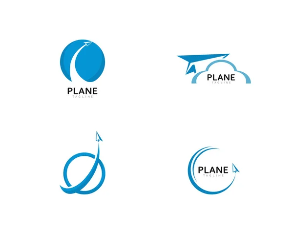 Illustrazione vettoriale del modello del logo dell'icona dell'aereo di carta — Vettoriale Stock