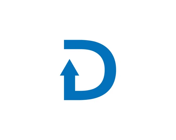 D carta logo vector icono plantilla icono ilustración — Vector de stock