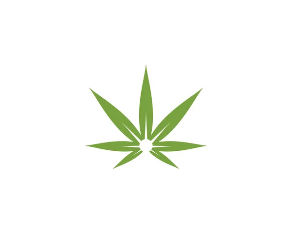 Icono de ilustración de vector de plantilla de hoja de Canabis — Vector de stock