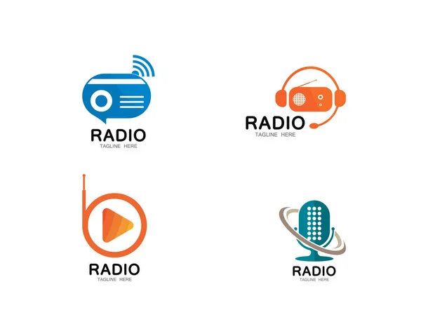 Рисунок векторной иконки логотипа радио — стоковый вектор